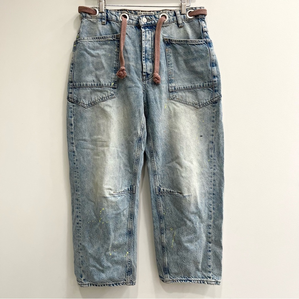 We The Free Blue Moxie Barrel Pull-On Jeans - Picture 3 of 13